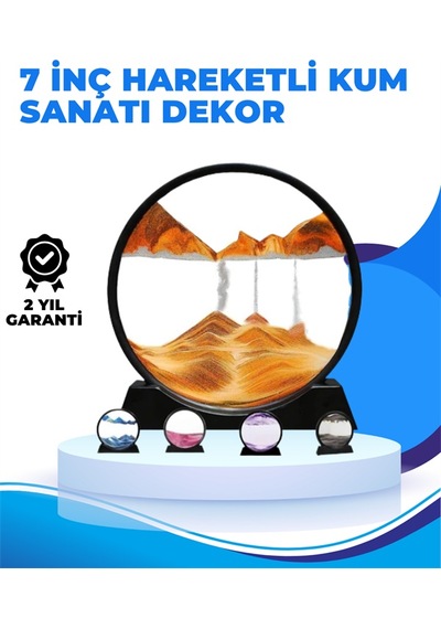 Döndürülebilir Dinamik Kum Tablosu Gerginlik Giderici, Yüksek Kaliteli Cam Ve Doğal Kum İle Sanatsal Masa Dekor Çok Renkli