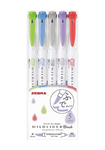 Zebra Mildliner Brush Pen Kalem Seti Wft8-5c-nc