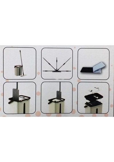 Microfiber Tablet Mop 5 Paspaslı Temizlik Seti 6+6 12 Lt Kova+metal Sap Yılın 1 Numara Temizlik Seti