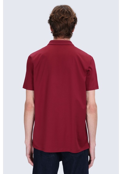 Hatemoğlu Bordo Regular Fit Polo Yaka 100% Pamuk Merserize Tişört