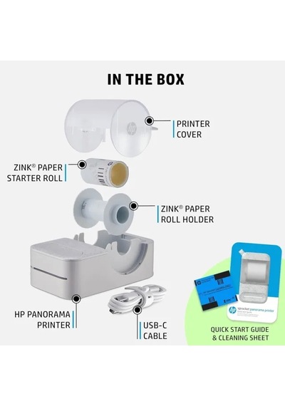 Hp Sprocket Panorama Instant Taşınabilir Renkli Etiket Ve Fotoğraf Yazıcısı Gri Printer Siyah