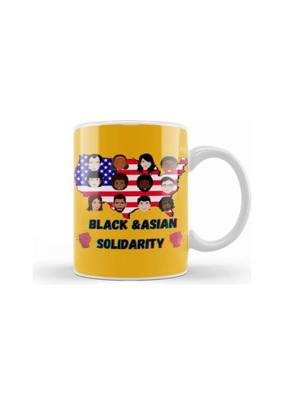 Black Asian Solidarity Stop Aapı Hate Kupa Bardak Porselen Karışık