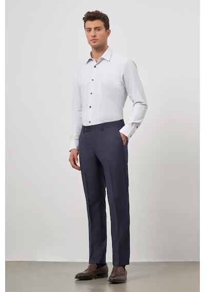 İmza Lacivert Düz Bez Ayağı Slim Fit Classic Pantolon 1003245152 Lacivert