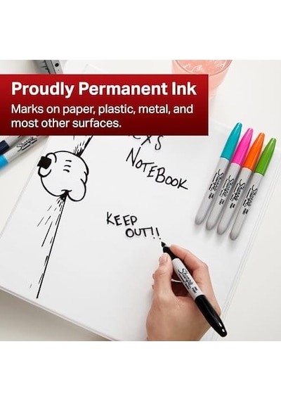 Fine Permanent Markör, Yuvarlak Uç - Yeşil Diğer