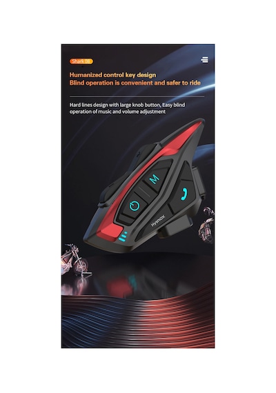 Shark-08 Motosiklet Kaskı Bluetooth Kulaklık 8 Kişi Grup Bağlantılı İnterkom Kask Kulaklığı Motorcycle Helmet Bluetooth Headset İntercom