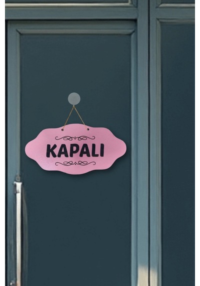 Dekoratif Açık-kapalı Tabelası Jüt İp Ve Vantuz Hediyeli - Pembe