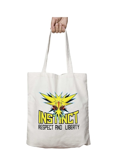 Art Hediye Team Instinct Pokemon Go İki Tarafı Kalıcı Baskılı Yıkanabilir Çanta Çok Renkli