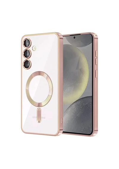 Mey İthalat Samsung Galaxy Uyumlu  S24 Kılıf Kross Magneticsafe Kapak - Rose