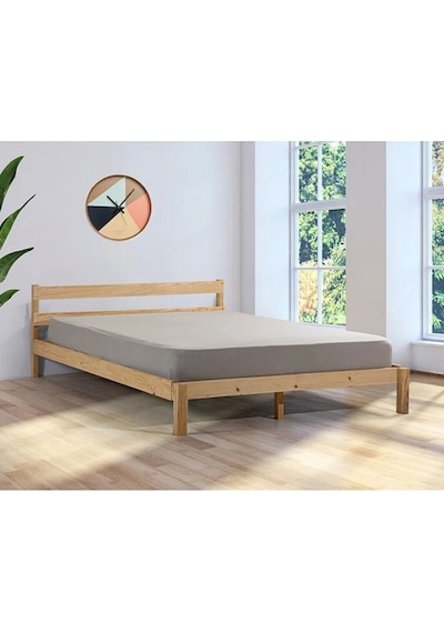 Masif Ahşap Karyola Doğal Ahşap Natural Renk 180x200