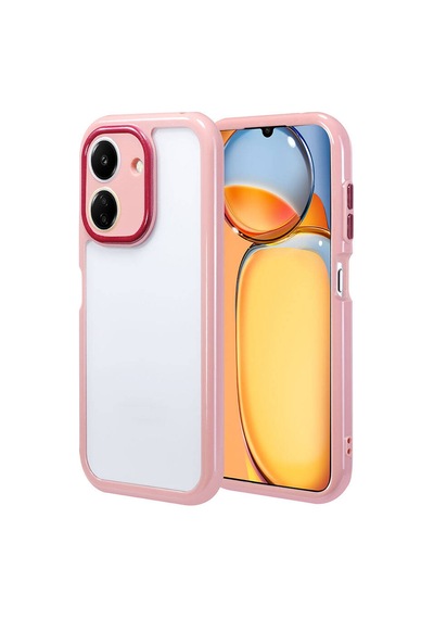 Xiaomi Poco C65 Kılıf Kamera Korumalı Renkli Kenar Ve Çerçeve Tasarımlı Zore Vitamin Kapak Mürdüm