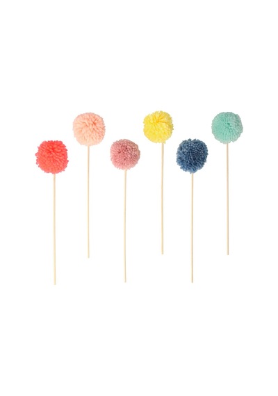 Meri Meri - Multi Pompom Cake Toppers - Çok Ponponlu Pasta Süsü Tüm Yaşlar
