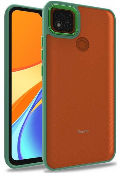 Xiaomi Redmi 9c Metal Kamera Korumalı Arkası Şeffaf Silikon Kılıf - Siyah
