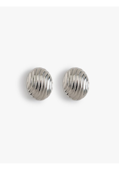 Koton Oval Küpe Gümüş 5wak70279aa Gümüş