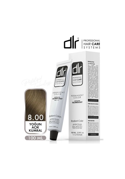 Dlr Color Saç Boyası 100ml 8.00 Yoğun Açık Kumral- Profesyonel Kuaför Kalitesinde Renk Ve Parlaklık
