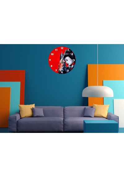 Ti-play Geyşa Zor Hayat 30x30cm Akrilik Dekoratif Modern Duvar Saati ÇOk Renkli