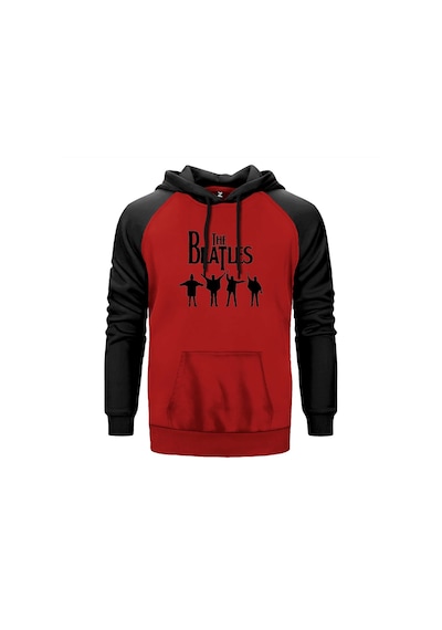 The Beatles Help Kırmızı Renk Reglan Kol Sweatshirt Kırmızı