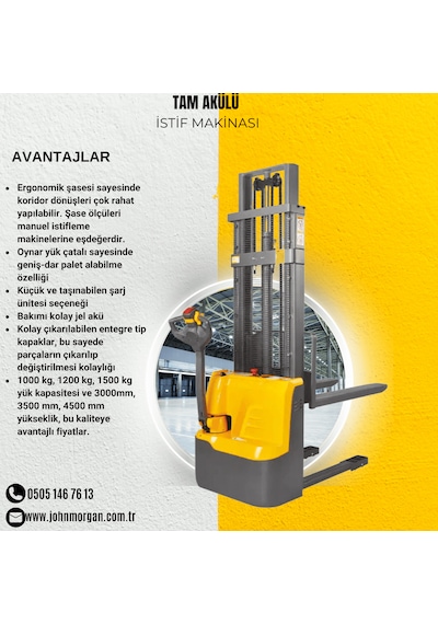 John Morgan CDD15R-EN 1500 KG İstif Makinesi
