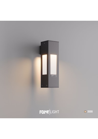 FoneLight AKA 35 cm LED Bahçe Duvar Apliği Antrasit Alüminyum IP65 Dış Mekan Peyzaj Aydınlatması 7W 3000K