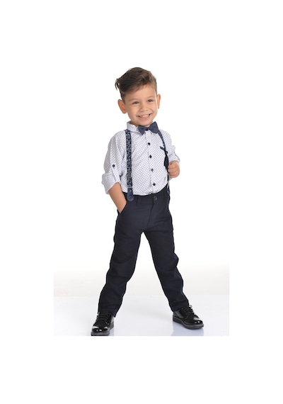 Buse&Eylül Bebe Lacivert Pantolon Askılı Erkek Çocuk Takımı