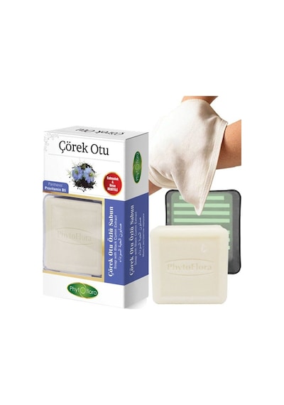Phytoflora Çörek Otu Özlü Sabun 125 G + Sabunluk + Kese
