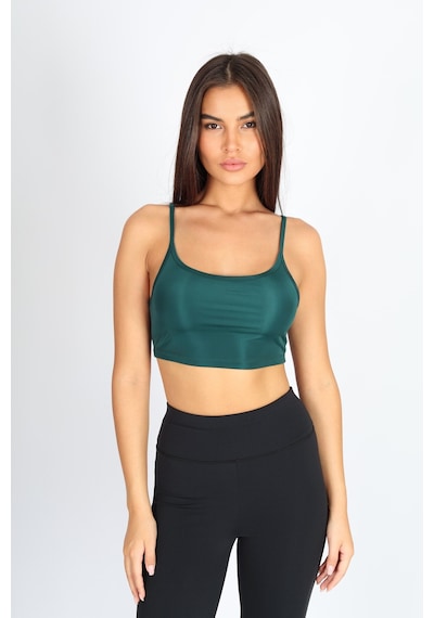 Soft&Basic Crop Fit Yeşil Askılı Spor Bra Yeşil