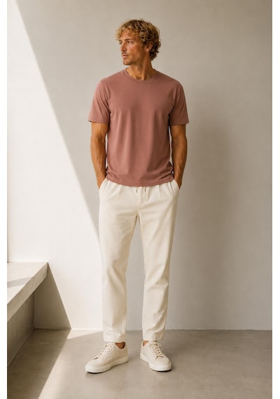 Alexandergardi Pamuklu Basic T-shirt Camel