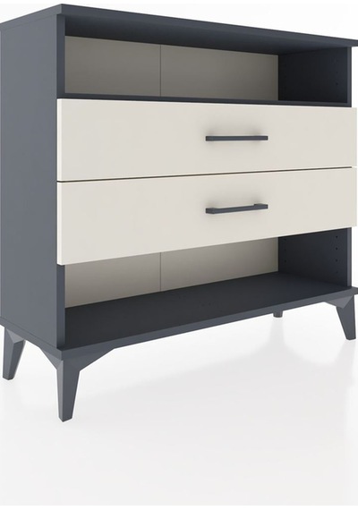 Arges Şifonyer Tek Raflı 2 Çekmeceli 88x30x80 Antrasit-aytaşı Antrasit