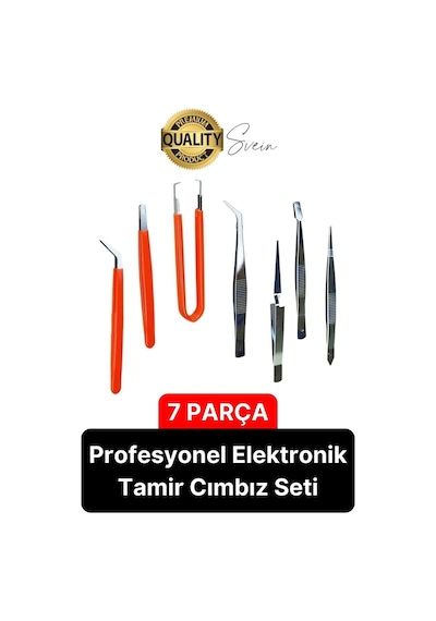 Profesyonel 7 Parça Çelik Cımbız Seti Paslanmaz Dayanıklı Elektronik Devre Telefon Saat Tamir Seti