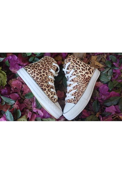 Scarpe Magiche Leopar Desenli Kız Ayakkabı 31-35 Numara Arası Işıksızdır Leopar Desenli
