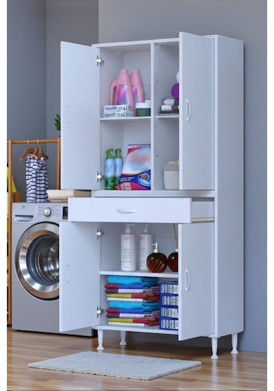 Eliusta Luma Kapaklı & Çekmeceli Banyo Dolabı 85 Cm Genişlikte Beyaz Dolap 85x173x32,5 Cm Depolama Dolabı Beyaz Eliusta Luma Kapaklı & Çekmeceli Banyo Dolabı 85 Cm Genişlikte Beyaz Dolap 85x173x32,5 Cm Depolama Dolabı Beyaz
