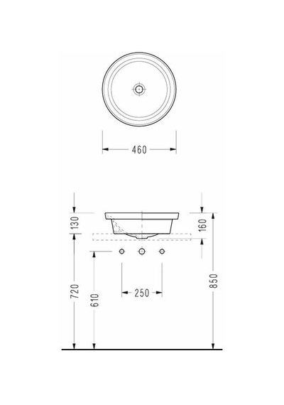 Serel Helios Çanak Lavabo 46x46 Cm - Hl35dxs110h Diğer