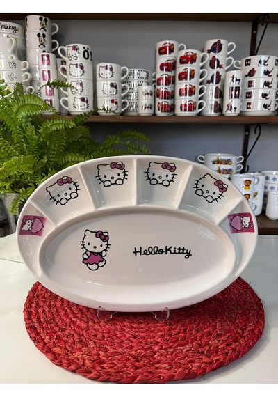 7 Bölmeli Hello Kitty Kahvaltı Tabağı Çok Renkli