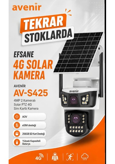 Av-s425 4g Solar Güvenlik Kamerası Elektrik Olmasa Da Güvenlik Devam Eder