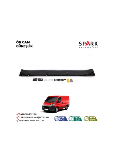 Citroen Jumper 2014- Yılı Ve Sonrası Uyumlu Ön Cam Güneşliği Siyah