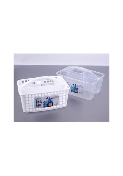 Buççin Online Mağaza 350 Ml Tezgah Üstü Sabunluk + Beyaz Caddy Bölmeli Düzenleyici Sepet - Mutfak Ve Banyo 2li Set Y61b2g Çok Renkli