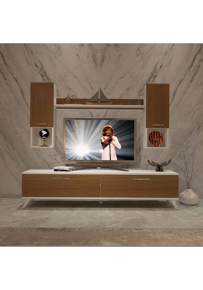 Decoraktiv Eko 5da Slm Std Retro Tv Ünitesi Tv Sehpası Beyaz - Ceviz