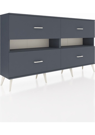 Arges Konsol 2 Raflı 4 Çekmeceli 176x30x99 Antrasit-antrasit Antrasıt/antrasıt - Antrasıt Arges Konsol 2 Raflı 4 Çekmeceli 176x30x99 Antrasit-antrasit Antrasıt/antrasıt - Antrasıt