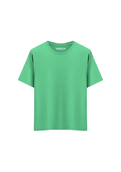 Rich Erkek 3 Lü Paket %100 Pamuk Oversize Tişört Basic Bisiklet Yaka Kısa Kollu T-shirt Yeşil