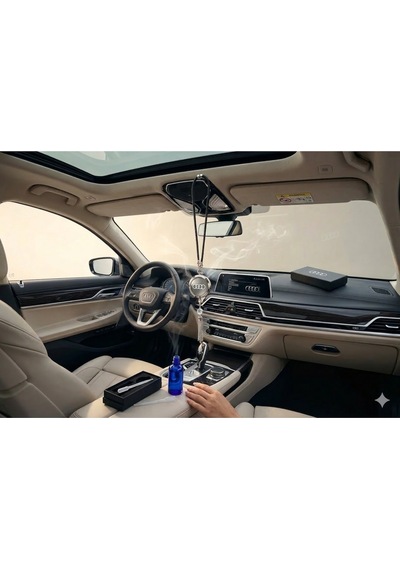 Lüks Audi Uyumlu Araç İçi Koku Difüzör Asma Metal Tasarım Uzun Süre Kalıcı Oto Parfüm Şişeli Seti