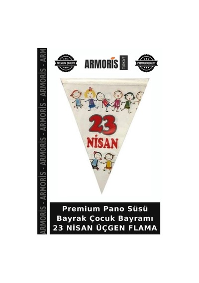 Premium Pano Süsü Bayrak Çocuk Bayramı 23 Nisan Üçgen Flama Diğer