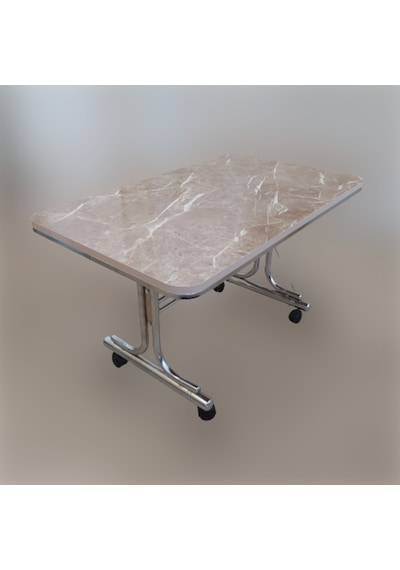 Pratik 70X110 Tekerlekli Orta Sehpa Krom Nikel Kaplamalı Metal (514492450)