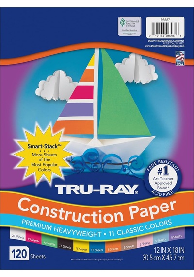 Pacon Çeşitli Renklerde Akıllı İstif Yapı Kağıdı, 30,5 X 18 Cm, 120'li Paket