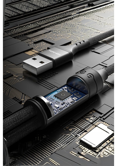 Ven-dens Vd-dca01 3 Ü 1 Arada Şarj Ve Veri Kablosu, Type-c Micro Usb Lightning Uçlu, 2,5 A, Siyah