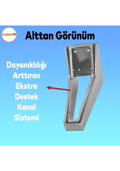 Badem10 Penta 6'lı Set Mobilya Tv Ünitesi Çekyat Koltuk Kanepe Destek Ayağı 15 Cm Krom Ayak M8 Civatalı 6395751