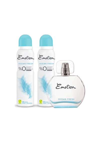 Emotion Ocean Fresh Kadın Parfüm EDT 50 ML + Ocean Fresh Kadın Sprey Deodorant 2 x 150 ML