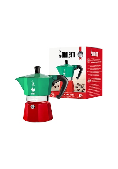 Bialetti - Express Italia: 3 Cups Ocak Üstü Espresso Pişirici - 130ml - Karma Renk - Alüminyum Sku: Smg8690010521729