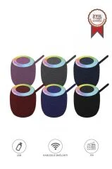 Bluetooth Hoparlör Rgb Işıklı Usb Fm Destekli Radyo D10 Mavi