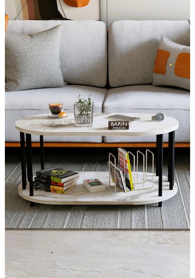 Modern Oval Orta Sehpa Çift Katlı Metal Ayaklı Salon, Ofis, Dekoratif Sehpa, Kahve Sehpası Beyaz Mermer Modern Oval Orta Sehpa Çift Katlı Metal Ayaklı Salon, Ofis, Dekoratif Sehpa, Kahve Sehpası Beyaz Mermer