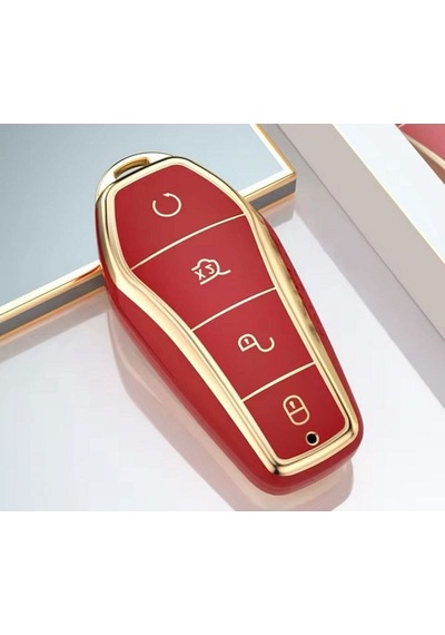 Byd Atto 3 Ve Seal U Anahtar Koruma Kılıfı Kırmızı / Gold Lütfen