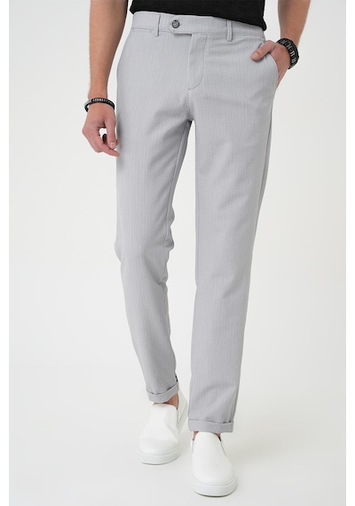 Efor Comfort Fit Gofre Dokulu Beli Lastikli Gri Jogger Pantolon P 1177 Gri